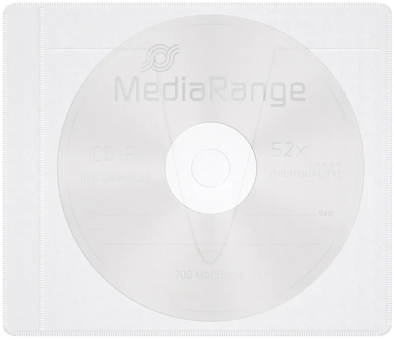 MediaRange Vliestaschen m. kleb. Rücks., transp., 50er-Pack