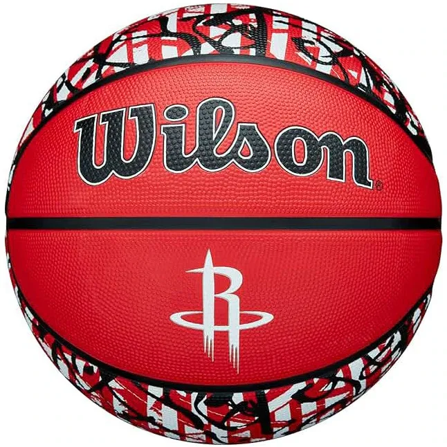 Minge baschet NBA City Edition Houston Rockets, Wilson, Marimea 7, Rosu/Gri
