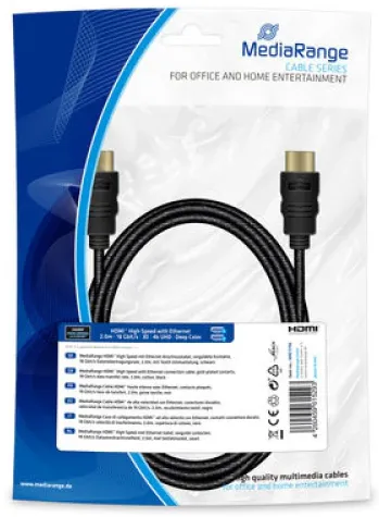 MediaRange HDMI High Speed Ethernet Anschlussk. 18Gibt/s 2m