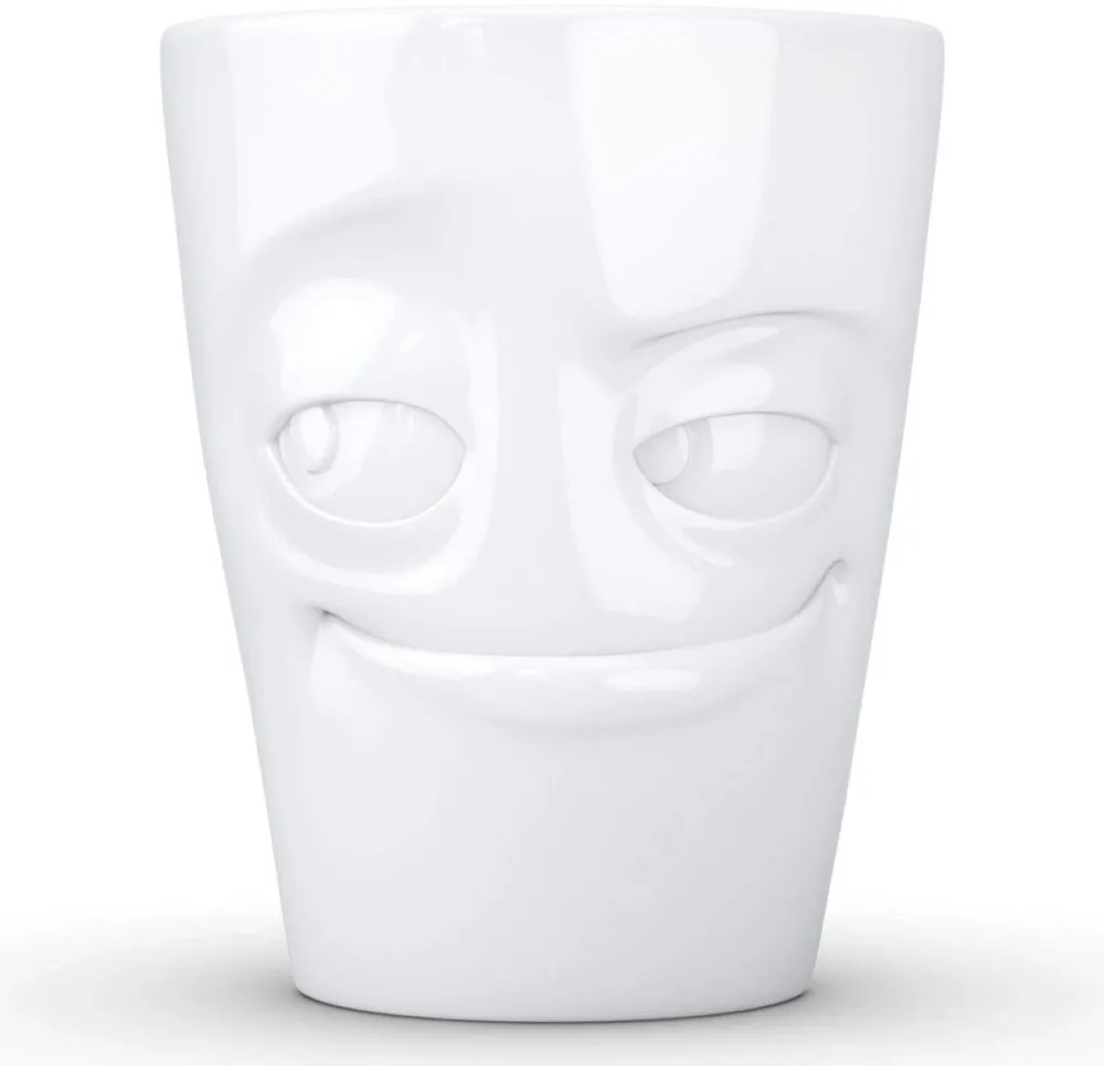 FIFTYEIGHT Henkelbecher 350ml - Verschmitzt weiß