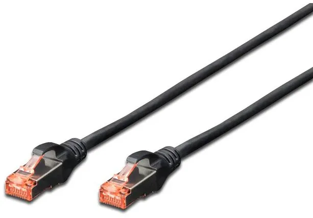 DIGITUS Patchkabel Cat6 S/FTP 2xRJ45 2.0m schw Hebelschutz Polybeutel