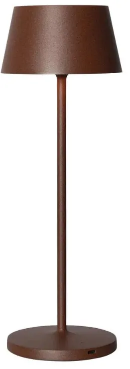 Lampa de masa LED Maul MAULnina cu acumulator si statie de incarcare, maro