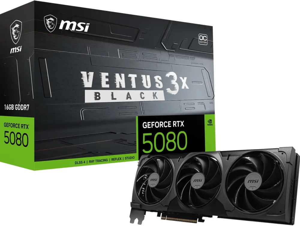 Karta graf. MSI RTX 5080 16G VENTUS 3X OC BLACK