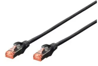DIGITUS Patchkabel Cat6 S/FTP 2xRJ45 0.25m schw Hebelschutz Polybeutel