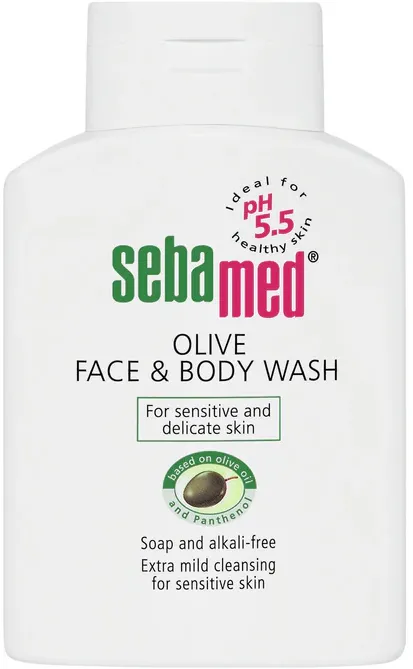 Lichid dermatologic de curatare cu ulei de masline Sebamed, pentru fata si corp, 200 ml