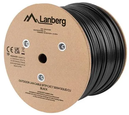Cablu retea exterior LANBERG LCS7-21CU-0305-BK SFTP Cat7 305 m negru