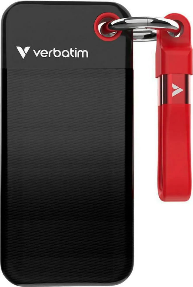 SSD Extern VERBATIM Pocket USB 3.2 Gen 2 128GB Black/Red