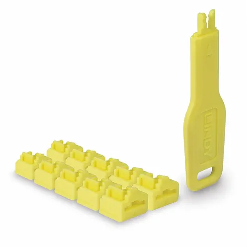Accesoriu Laptop Lindy RJ45 Port Schlösser GELB, 10 Stck + 1 Schlüssel