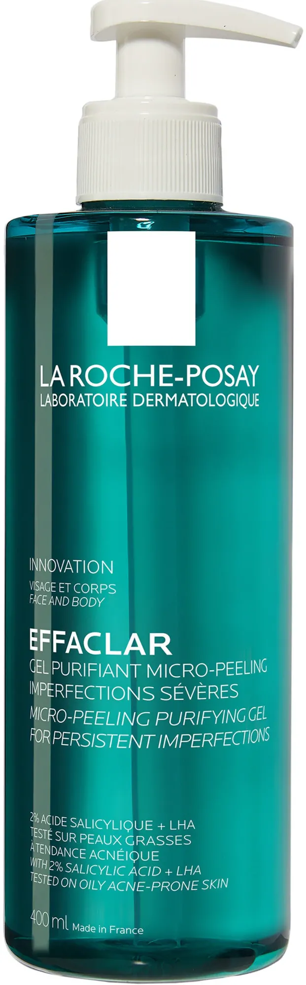 Gel de curatare purifiant micro-exfoliant La Roche-Posay Effaclar, pentru fata si corp cu tendinta acneica, 400 ml