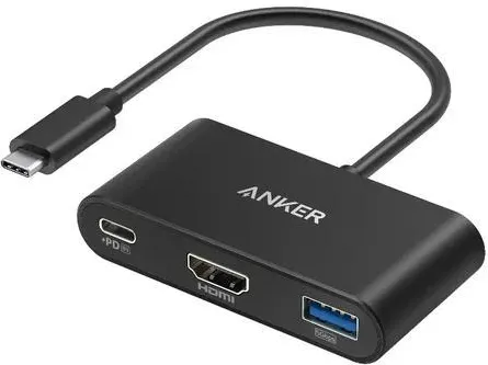 DOCKING Station Anker 3-in-1, porturi: HDMI (M) 4K 30Hz, USB 3.2 gen 1, PD 100W, , conectare prin USB Type-C (T), rata transfer 5 Gbps, ABS, gri, "A8339HA1" (timbru verde 0.18 lei) - 0194644023157