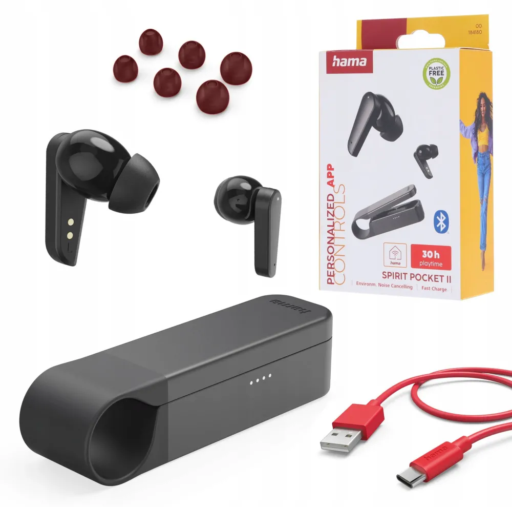 In ear headphone true wireless spirit pocket II black