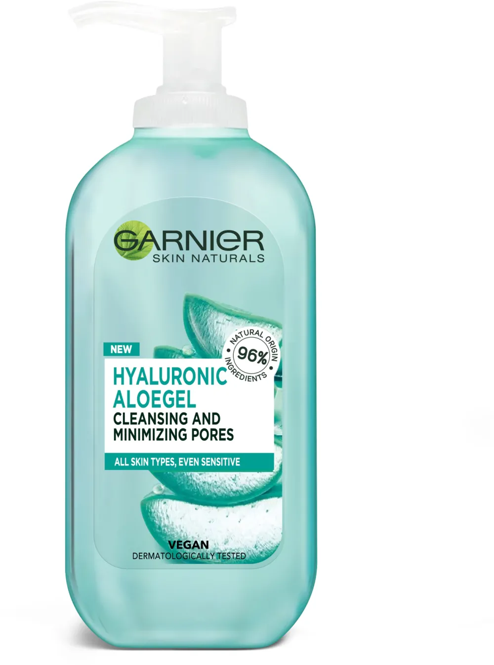 Gel pentru curatarea tenului Garnier Skin Naturals Hyaluronic Aloe imbogatit cu Aloe vera organica si acid hialuronic, 200 ml