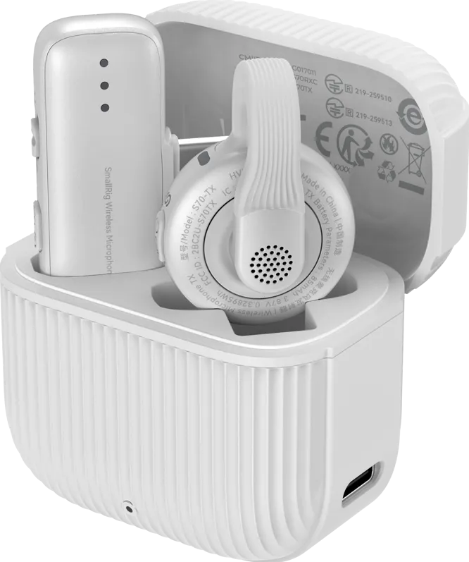 SmallRig 5719 S70-C1 Wireless Microphone with USB-C Adapter for Phones White
