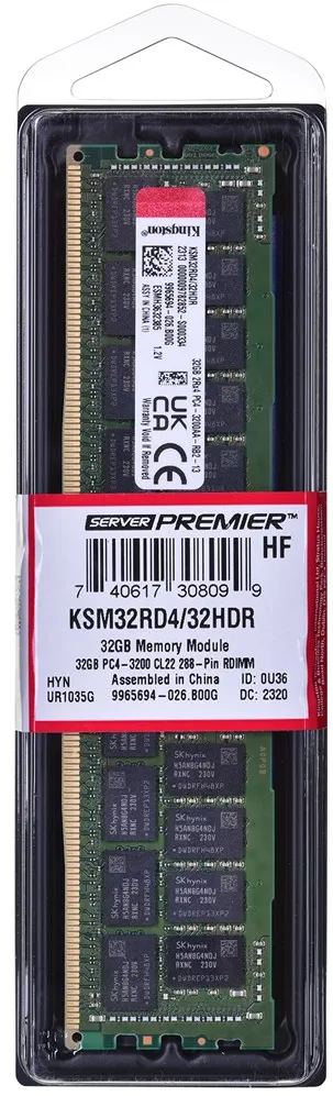 Kingston RDIMM 32GB DDR4 2Rx4 Hynix D Rambus 3200MHz PC4-25600 KSM32RD4/32HDR