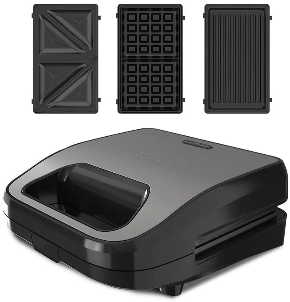Sandwich maker Black+Decker BXSA754E 750 W cu 3 placi interschimbabile
