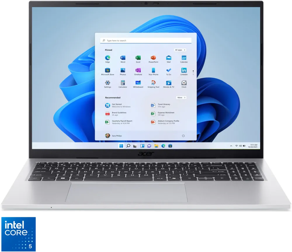 Laptop Acer Aspire Go 16 AG16-71P-566Q cu procesor Intel® Core™ 5  120U pana la 5 Ghz, 15.6" WUXGA IPS 120Hz, 16GB DDR5, 512GB SSD, Intel® Graphics, Windows 11 Home, Silver