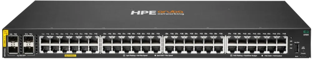 NET SWITCH 48G POE 4SFP 740W/6100 R9Y04A ARUBA BY HPE