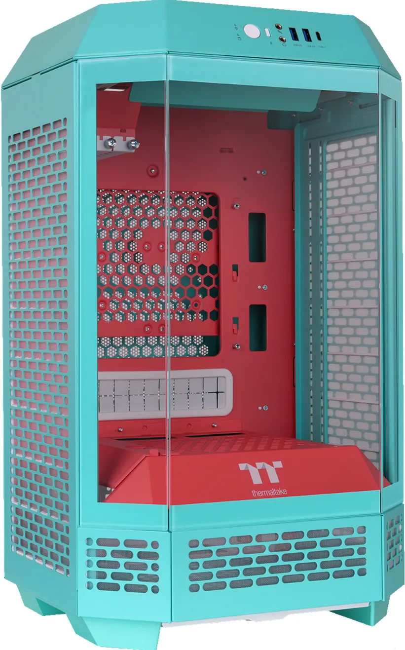 Thermaltake The Tower 250, tower case mint/berry, tempered glass