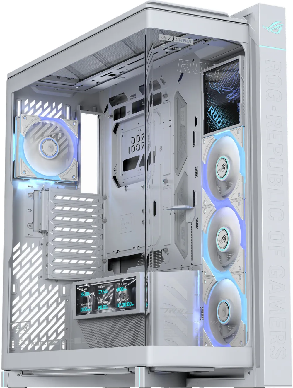 Asus ROG Cronox GR801 CURVE TG ARGB White Edition (white, Panorama-glass Design)