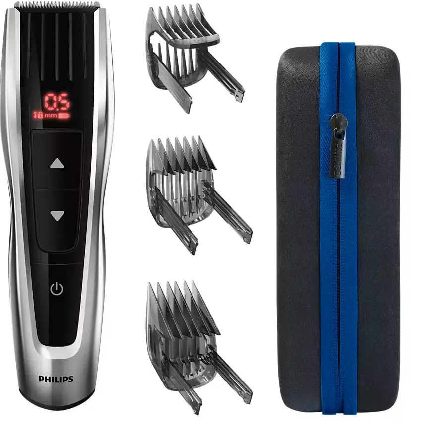 Philips HC9420/15 Hair clipper, Cord or Cordless, Number of length steps 60, Black/Silver