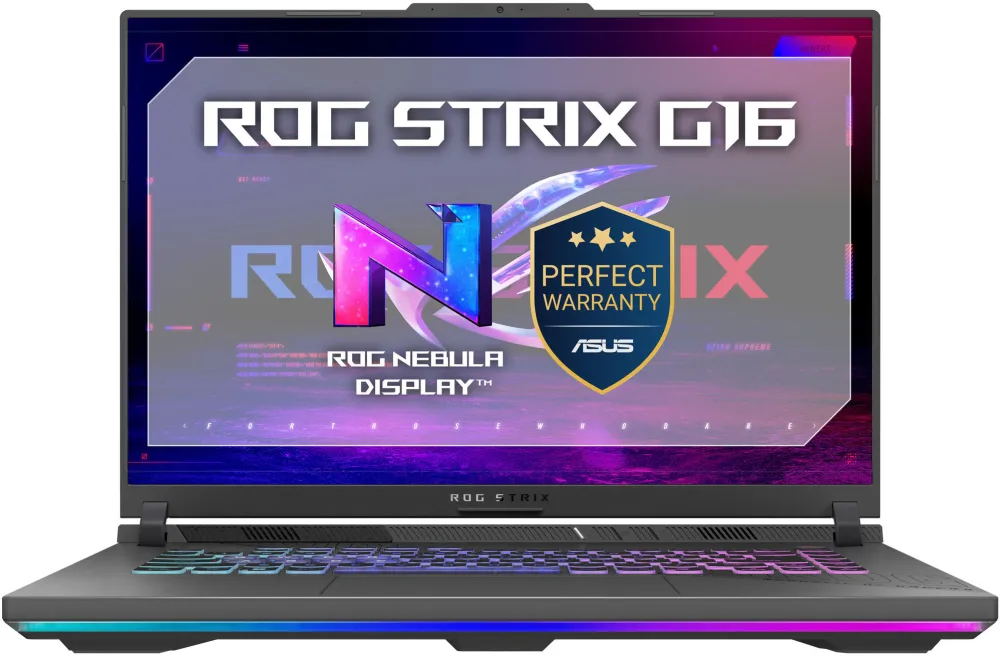 Laptop Gaming ASUS ROG Strix G16 G614PW cu procesor AMD Ryzen™ 9 8940HX pana la 5.3GHz, 16", Full HD+, IPS, 165Hz, 16GB DDR5, 1TB SSD, NVIDIA® GeForce RTX™ 5080 16GB GDDR7, No OS, Eclipse Gray
