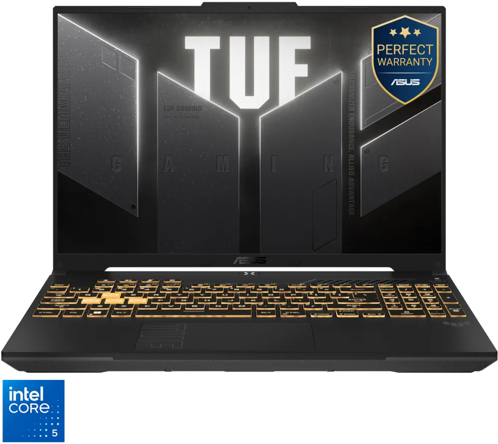 Laptop Gaming ASUS TUF F16 FX607VJB cu procesor Intel® Core™ 5 210H pana la 4.8GHz, 16'', Full HD+, 144Hz, IPS, 16GB DDR5 RAM, 512GB SSD, NVIDIA® GeForce RTX™ 3050 6GB GDDR6, No OS, Mecha Gray