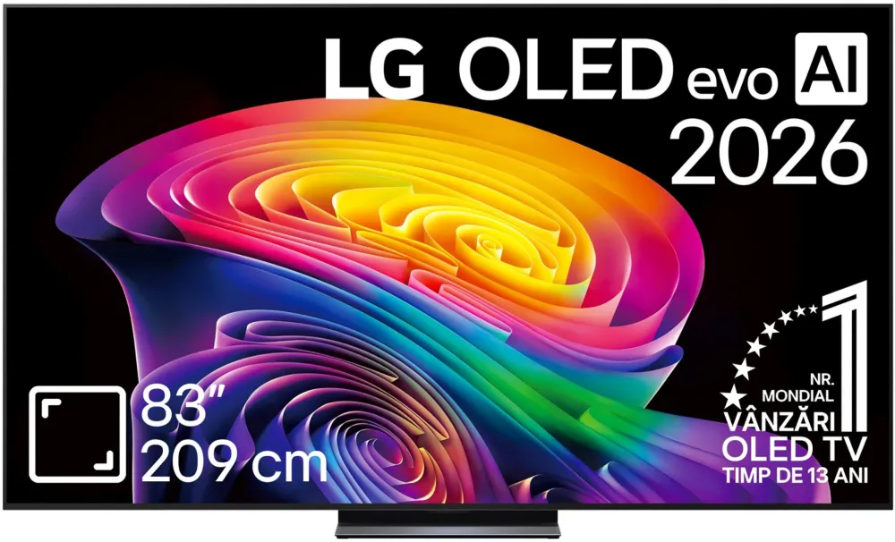 Televizor LG OLED Evo 83C6ELB, 209 cm, Smart, 4k Ultra HD, 165 Hz, Clasa D (Model 2026)