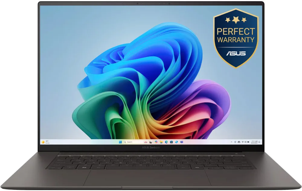 Laptop ASUS Zenbook S 16 UM5606GA cu procesor AMD Ryzen™ AI 9 465 pana la 5.0GHz, 16'', 3K, OLED, 120Hz, 16GB DDR5 RAM, 1TB SSD, AMD Radeon™ 880M Graphics, Windows 11 Pro, Antrim Gray
