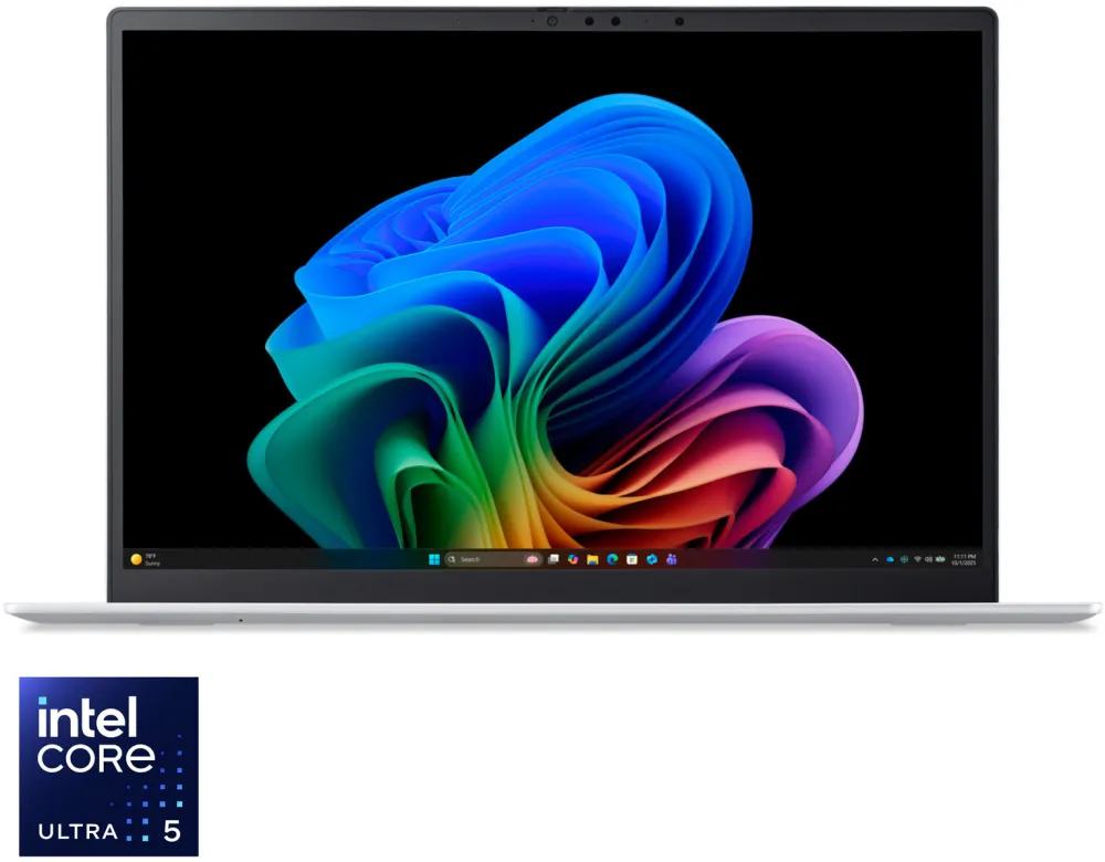 Laptop Acer Swift Edge 14 AI OLED cu procesor Intel® Core™ Ultra 5 325 pana la 4.5GHz, 14" WUXGA, OLED, 16GB LPDDR5X RAM, 512GB SSD, Intel® Graphics, Windows 11 Home, Calcite White