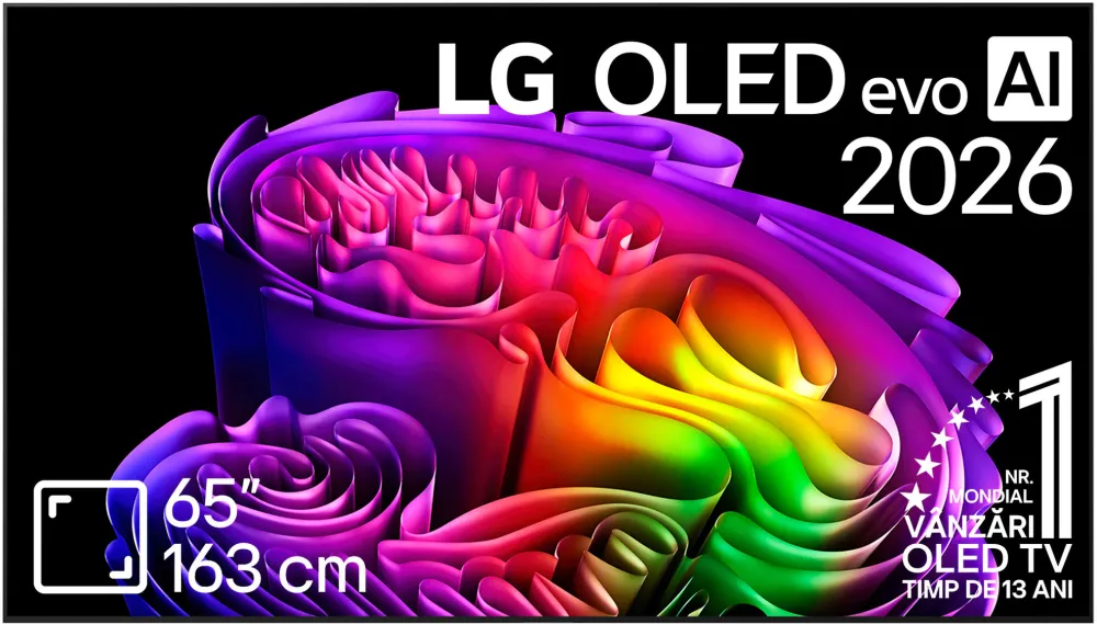 Televizor LG OLED Evo 65G62LW, 163 cm, Smart, 4k Ultra HD, Clasa E (Model 2026)