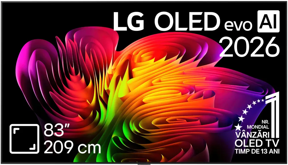 Televizor LG OLED Evo Wallpaper 83W69LA, 209 cm, Smart, 4k Ultra HD, 165 Hz, Clasa F (Model 2026)