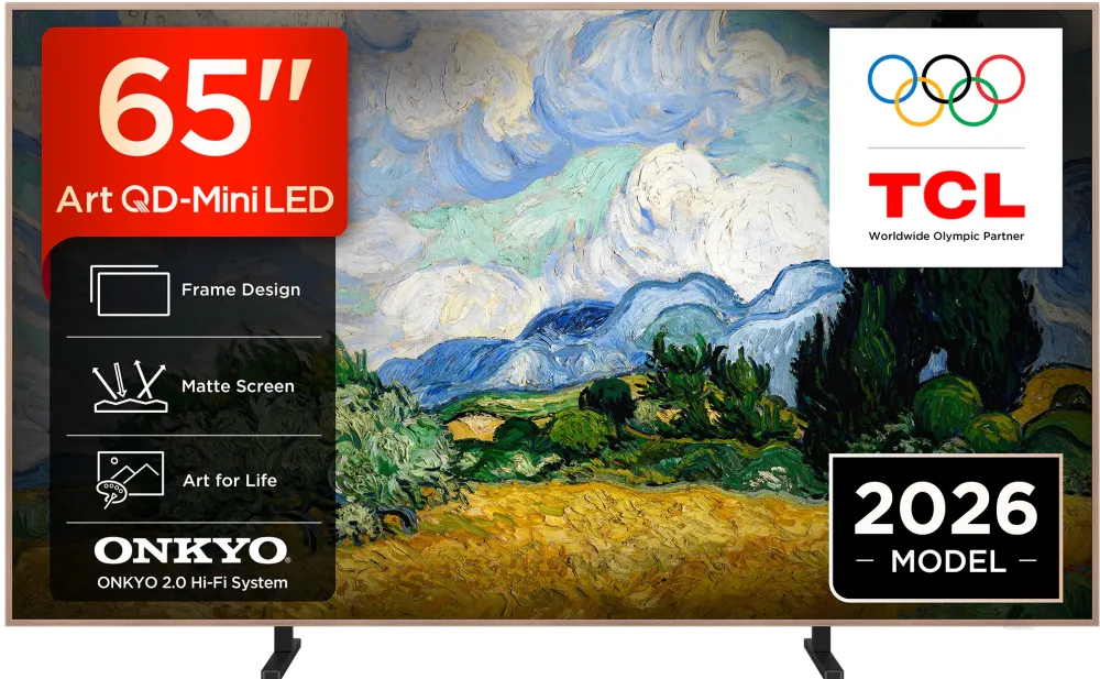 Televizor TCL MiniLed Art 65A400 Pro, 164 cm, Smart Google TV, 4K Ultra HD, 144Hz, Clasa E (Model 2026)