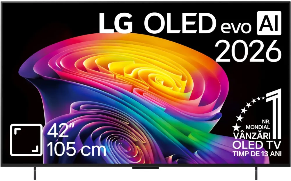 Televizor LG OLED Evo 42C62LA, 105 cm, Smart, 4k Ultra HD, 165 Hz, Clasa E (Model 2026)