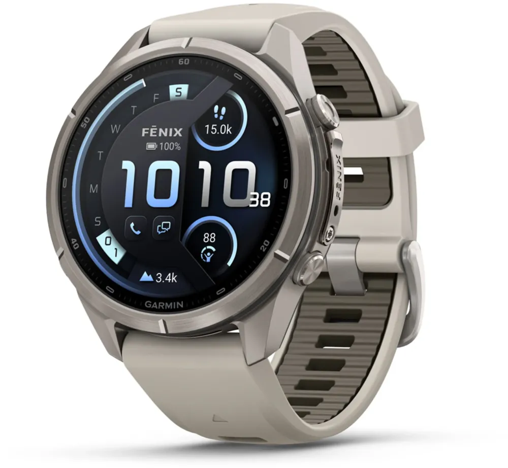 Garmin - fenix 9 Pro AMOLED inReach 43 mm Titan Fog Gray