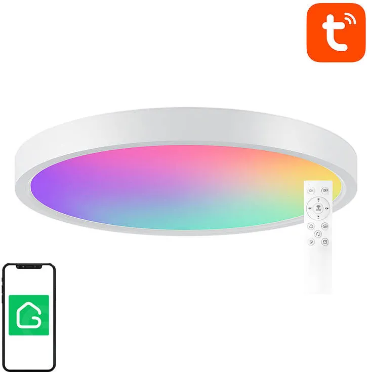 Lampă de tavan inteligentă 30cm WiFi/Bluetooth 16M RGBCW Gosund LB12 1920lm Tuya + telecomandă.