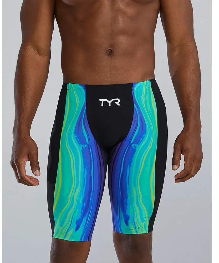 TYR - jammer tehnic - Shockwave High Waist - lime I navy - 29