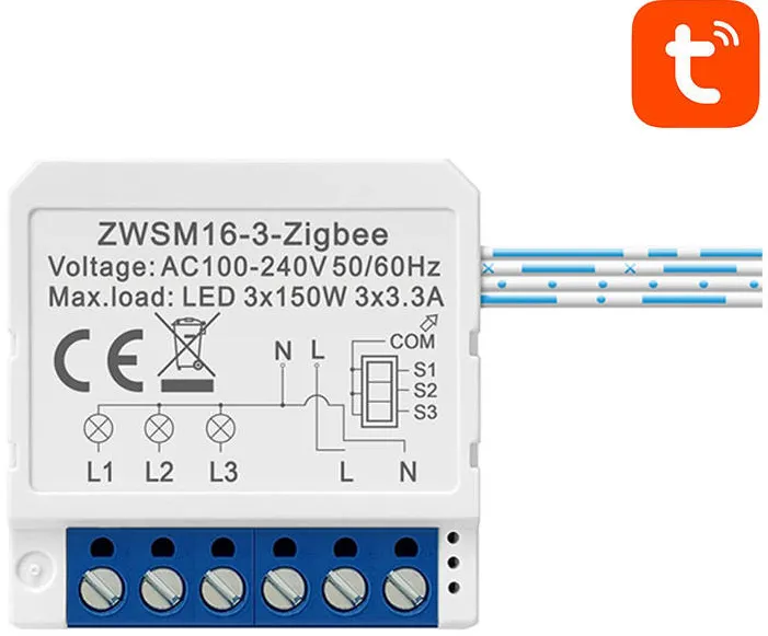 Întrerupător inteligent ZigBee Avatto ZWSM16-W3 TUYA