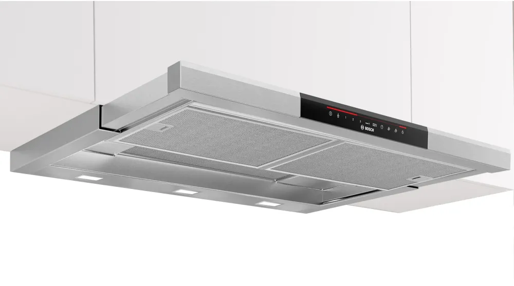 Hota telescopica incorporabila DFS097K51, Putere de absorbtie 700mc/h, Touch control, Senzor PerfectAir, EcoSilence Drive, Clasa B, 90 cm, Inox
