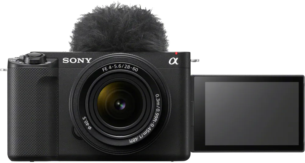 Aparat foto Mirrorless Sony Alpha ZV-E1, Vlogging, Full Frame, 4K60p, 12.2MP + Obiectiv FE 28-60mm F4-5.6, Negru