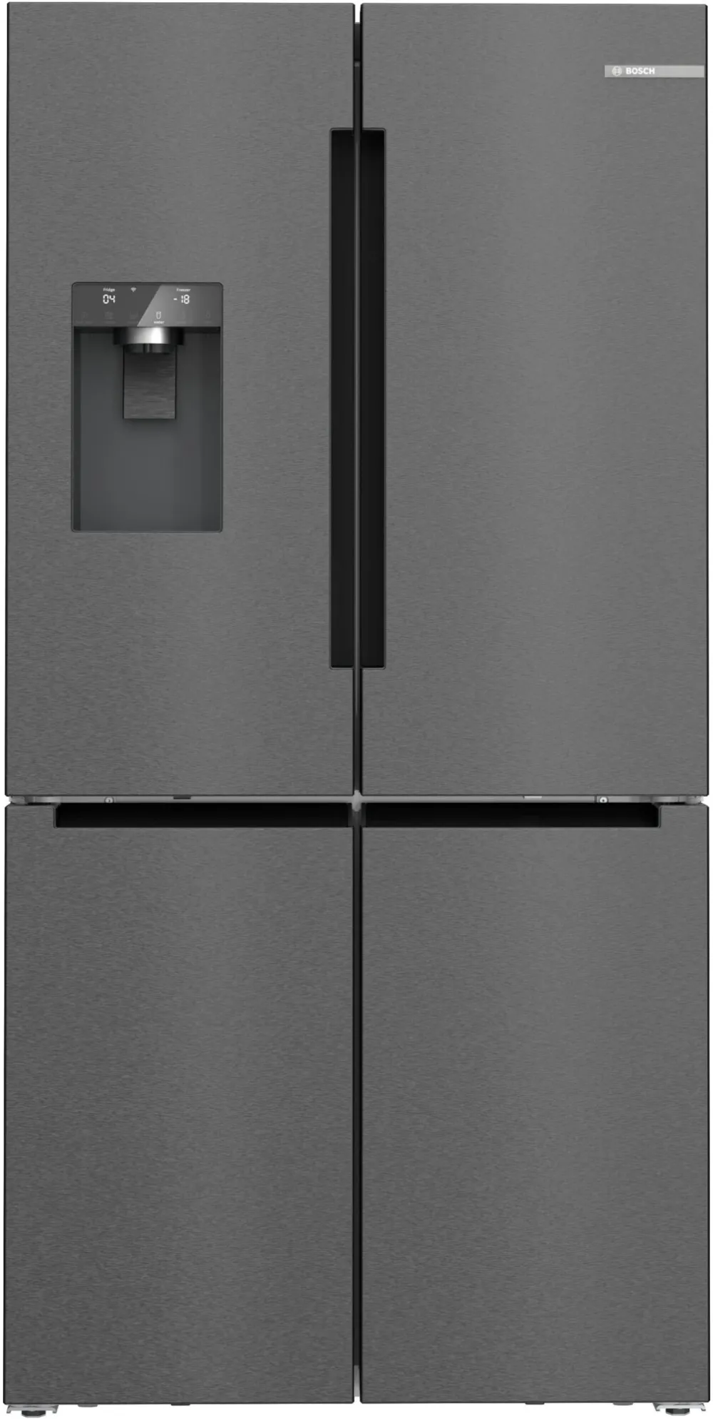 Side by Side Bosch KFI96AXEA,574 L, NoFrost, Touch control, MultiAirFlow, Dozator apa/gheata, Home Connect, VitaFresh, H 183 cm, Clasa E, Inox anti-amprentă negru