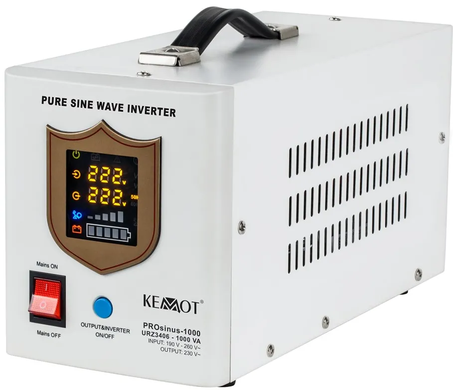 KEMOT PROsinus-1000 emergency power supply unit – a pure sine wave inverter with a 12V charging function, 230V, 1000VA/700W