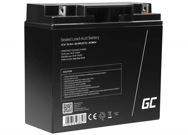 Green Cell AGM54 vehicle battery AGM (Absorbed Glass Mat) 22 Ah 12 V