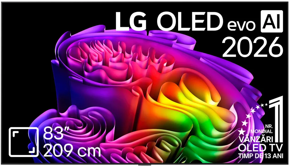 Televizor LG OLED Evo 83G62LW, 209 cm, Smart, 4k Ultra HD, 165 Hz, Clasa D (Model 2026)