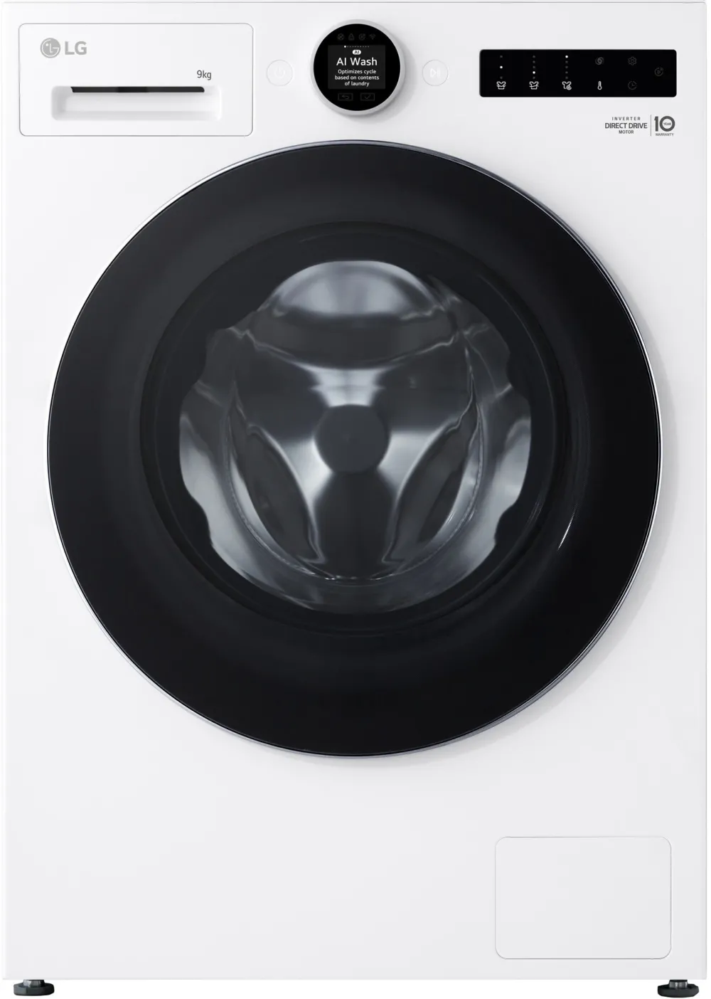 Masina de spalat rufe frontala LG F4X9009TWCE, Direct Drive, Steam+, TurboWash, Wi-Fi, 9 kg, AIDD, 1400rpm, Clasa A, Alb