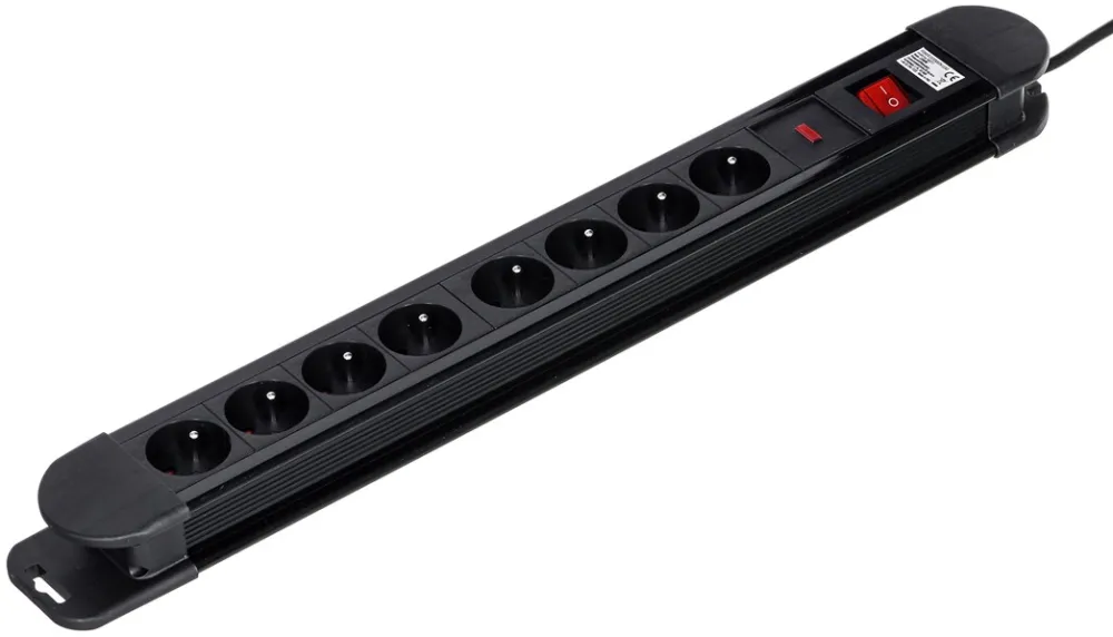 Maclean MCE11 power extension 1.5 m 8 AC outlet(s) Indoor Black