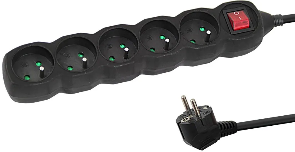 Esperanza ELK216K power extension 5 m 5 AC outlet(s) Indoor Black