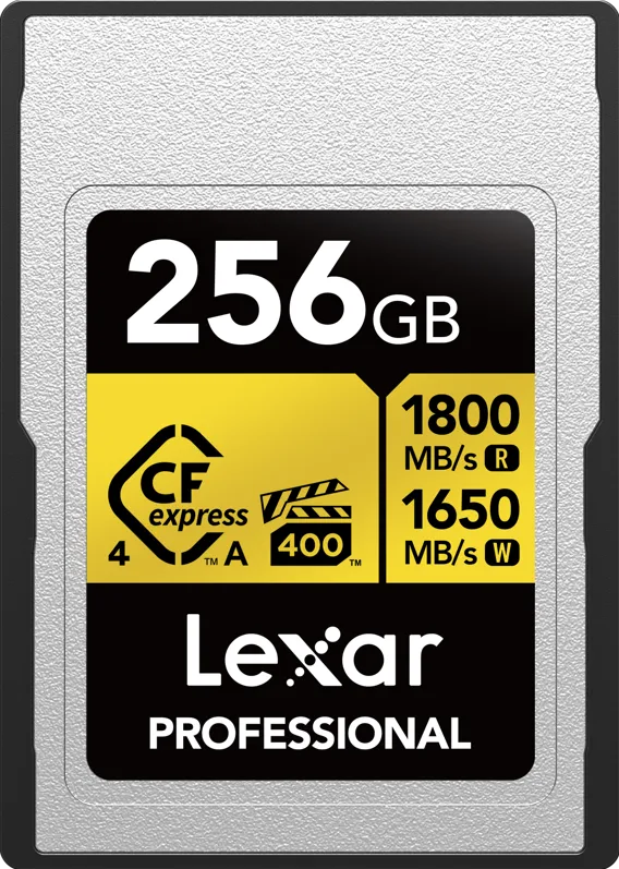 Card de Memorie Lexar CFexpress 4.0 Pro Gold, VPG400/IP68, R1800/W1650 (Type A) 256GB
