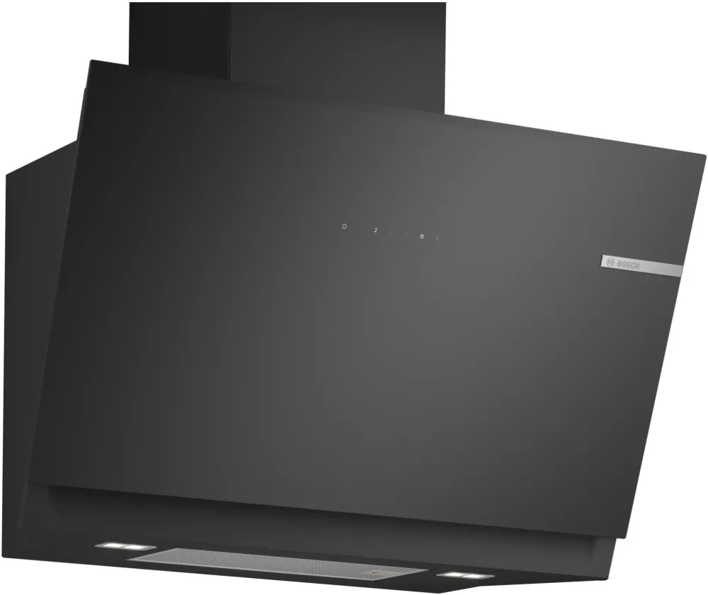 Hota incorporabila decorativa Bosch DWK81AN60, 3 trepte + intensiv, Putere de absorbtie 915 mc/h, 80 cm, Sticla neagra