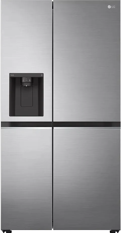 Side by Side LG GSLV71PZTE, 635 l, No Frost, DoorCooling, Dozator apa/gheata, Clasa E, H 179 cm, Argintiu
