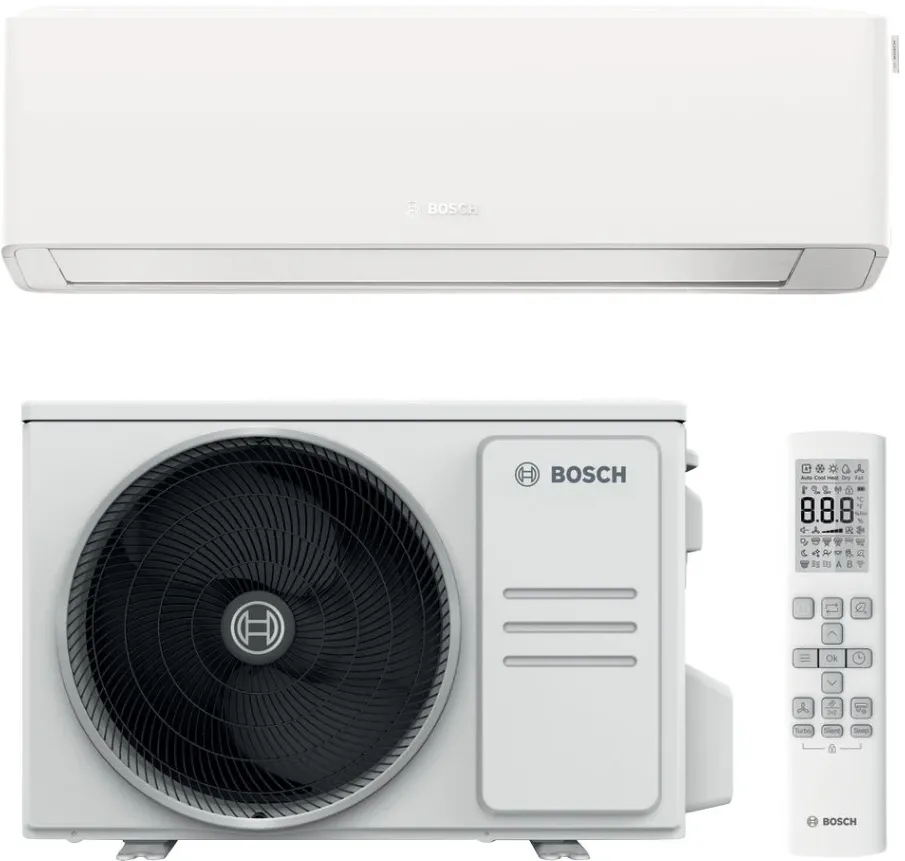Aparat de aer conditionat Bosch Climate 7000i, 18000 BTU Wi-Fi, Clasa A+++/A++, functie Save Plus, functie Power Control, Wind Avoid Me,3D Airflow, i-Clean, Follow me, alb